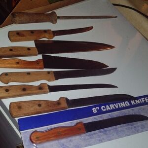 Wood Handle Lifetime Steel Knife Set(8)